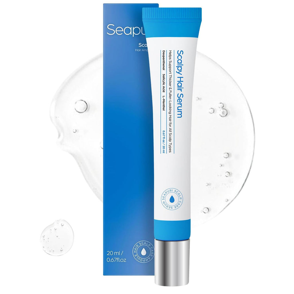 Seapuri Scalpy Hair Serum bottle with metal-ball applicator for scalp treatment