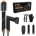 5 In 1 Hot Air Styler with interchangeable heads, glove, and alligator clips for versatile hair styling