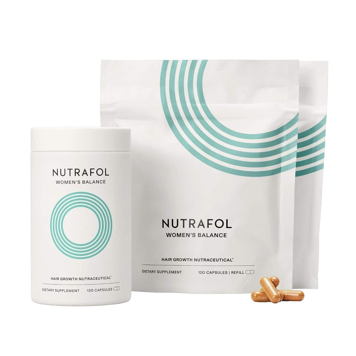 Nutrafol Women's Balance 3-month hair growth supplement pack for women 45+ with natural ingredients
