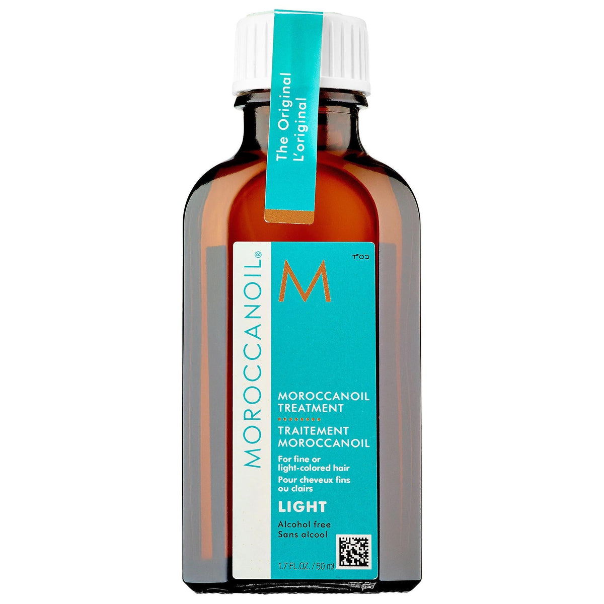 Moroccanoil Treatment Light Hair Oil bottle with argan oil for fine hair care and shine enhancement